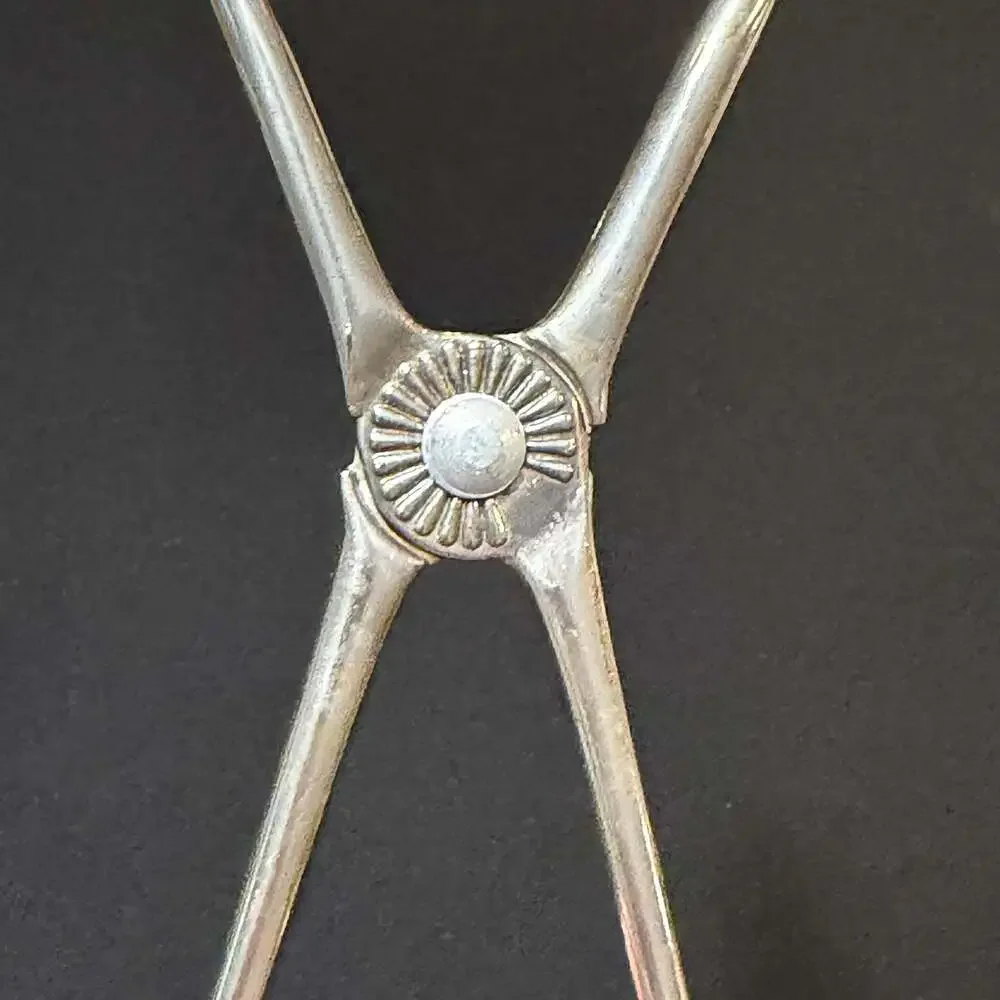 Vintage EP Zinc Silver Plated Scissor Style Pastry and Salad Serving Tongs